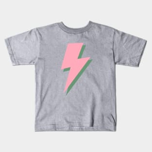 Pink and Green Lightning Bolt Kids T-Shirt